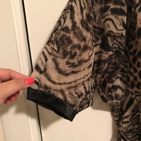 Style & Co. Animal Print Cape Style Blouse - Picture 3 of 5
